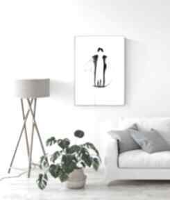 50x70 cm wykonana plakat - elegancki minimalizm, obraz do art krystyna siwek ręcznie malowany