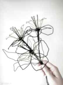 Bukiet kwiatów, sztuczne kwiaty dla domu, oryginalny prezent, kompozycja wire art z drutu