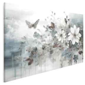 Obraz na płótnie - 120x80 cm 124501 vaku dsgn motyle, kwiaty, abstrakcja, do sypialni
