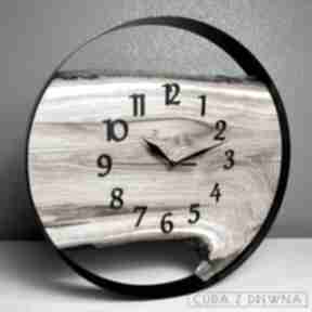 Zegar ścienny drewniany średnica 40 cm stalowa obręcz 100% personalizacja produktu styl loft