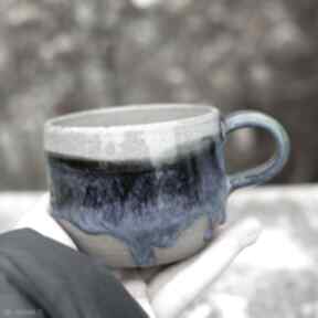 Ceramika azul horse na prezent, do kawy, betonowy kubek, dla niego, szaro niebieski, rękodzieło