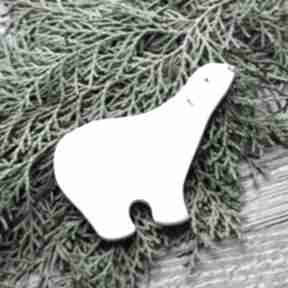 Pomysł na prezent święta! Perłowy niedźwiadek - magnes ceramiczny dekoracje świąteczne