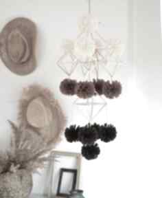 dekoracje wooden love pajak, ludowy, folk, pompony, ze słomek