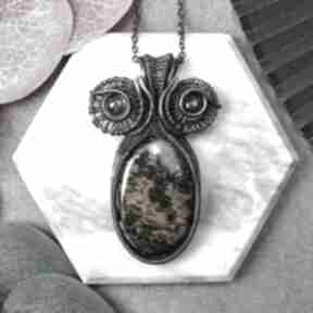 Miedziany wisiorek wire wrapping jaspisem ametystem #467 wisior