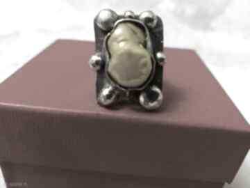 Srebrny pierścień z i złotem argentum vita pierścionek z złoto, biżuteria autorska, jubiler