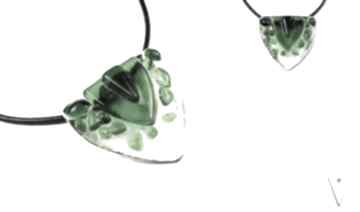 Smirriam green - szklany biżuteria autorska wykonana w technice fusing vericone malutki
