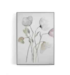 Kwiatki abstrakcja akwarela formatu A4 paulina lebida, kwiaty