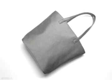 Pomysły na prezenty? Shopper bag bucket - tkanina szara na ramię torebki niezwykle elegancka