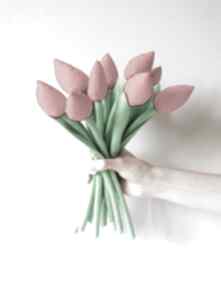 Tulipany - szyte kwiaty, bukiet dom