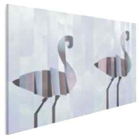Obraz na płótnie - błękitny 120x80 cm 61101 vaku dsgn flaming, flamingi, woda, abstrakcja