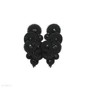 Kolczyki soutache mirino black kavrila, sutasz, wieczorowe, orientalne