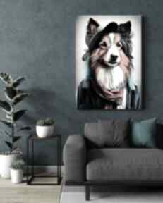Portret psa hipsterskiego - lucy wydruk na płótnie 50x70 cm B2 justyna jaszke collie, pies