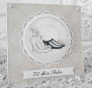 Kartka ślubna scrapbooking spod igly maryski ślub, życzenia, prezent