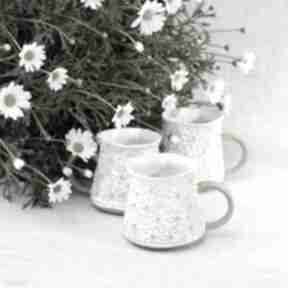 Kubek w margerytki kubki goceramika ceramiczny, w kwiaty, biała ceramika, prezent dla niej
