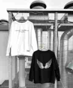 Bluza ze skrzydłami ququ design dresowa, czarna sportowa dresy, bawełniana, outfit