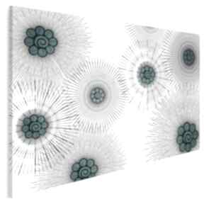 Obraz na płótnie - kwiaty promienie turkus 120x80 cm 54402 vaku dsgn, abstrakcja, nowoczesny