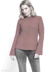 Sweter z delikatną stójką, swe175 czerwony mkm swetry, jesień, czewrony, modny