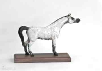 ceramiczna konia azul horse arab, koń, rzeźba, ceramika, figurka