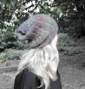 Lekka czapka the wool art, na drutach, głowę, wielobarwna prezent