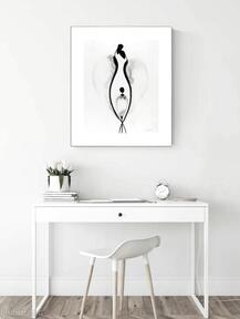Grafika 40x50 cm wykonana ręcznie 3547914 dom art krystyna siwek obraz do salonu, czarno biała