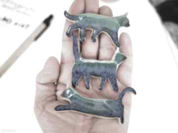 Koty trzy - ceramiczny magnes na lodówkę magnesy fingersart kot