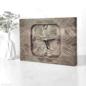 drewniany sztorcowy zegary messto made by wood zegar, z napisami, niepowtarzalny
