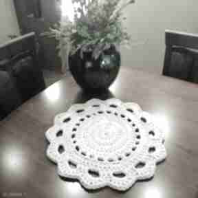 Podkładka na stolik ze sznurka bawełnianego 48cm misz masz dorota, okrągłe, ozdobna