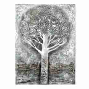 Fairy tree 9, obraz ręcznie malowany aleksandrab - drzewo, mandala
