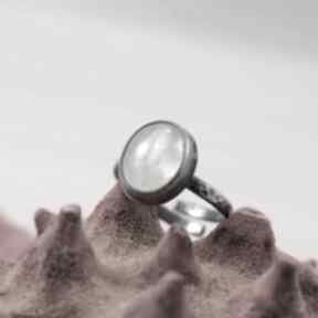 Kamień księżycowy i srebro 2793-pierścionek regulowany chile art, pierścionek, srebrny