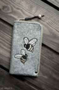 Filcowe etui na telefon - pszczółki happyart smartfon, pokrowiec