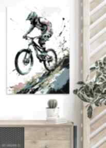 Rowerowa przygoda - wydruk na 50x70 cm B2 justyna jaszke rower, rowerzysta, obraz płótnie
