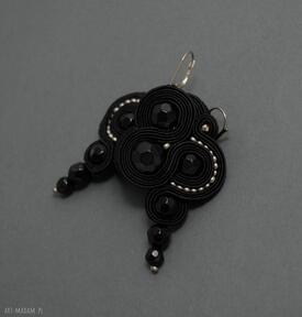 Soutache, eleganckie wieczorowe czarne onyks, onyx