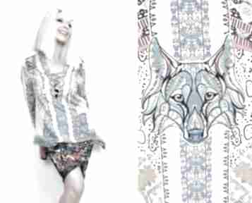 Letnia wilczyca - tunika boho upcykling haftowana bluzka peri rg
