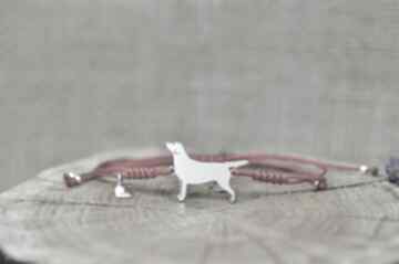 Labrador retriever - bransoletka z psem srebro 925 pasją i pędzlem, biżuteria z sznurkowa