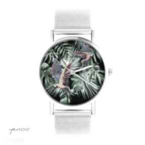Zegarek - zegarki yenoo bransoletka, metalowy, papuga, tropikalny, prezent