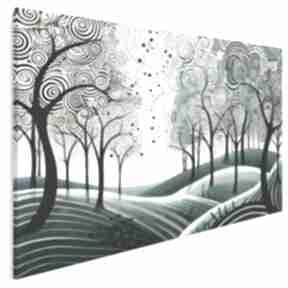 Obraz na płótnie - krajobraz drzewa kształty 120x80 cm 110601 vaku dsgn, z drzewami
