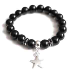 Bransoleta black star camshella gwiazdka, gwiazda, zawieszka, charms, cyrkonie