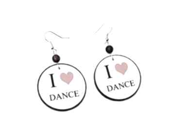 i poli glinka design kolczyki, love, dance, decoupage, taniec