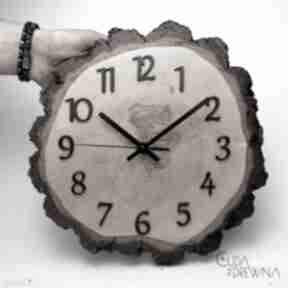 Drewniany zegar z plastra drewna brzozy - 30 cm zegary cuda, z brzozowy