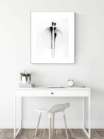 Grafika 40x50 cm wykonana ręcznie 3489135 art krystyna siwek obraz do salonu, czarno biała