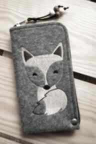 Filcowe etui na telefon - lisek happy art smartfon, pokrowiec, prezent, futerał, fox