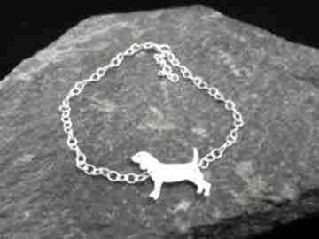 Beagle srebro próby 925 bransoletka nr 10 frrodesign, z psem, rasy psów, rękodzieło, prezent