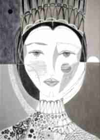 na płótnie - królowa gabriela krawczyk obraz, ręcznie, malowany, portret, twarz