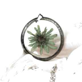 Z1271 naszyjnik z żywicy suszonymi kwiatami herbarium jewelry z prezent, terrarium, zatopione