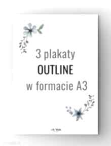 3 plakaty outline A3 life fetish design grafika, plakat, lowpoly, poster