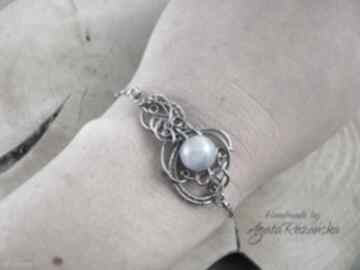 Bransoletka akwamaryn, wire wrapping agata rozanska, stal chirurgiczna