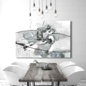 Duży obraz do salonu drukowany na płótnie abstrakcja - szare tekstury120x80 02661 dom ludesign