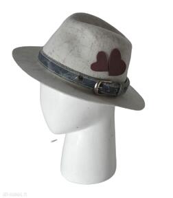 miłosny kapelusze fascynatory kapelusz, biały, serca, ferdora