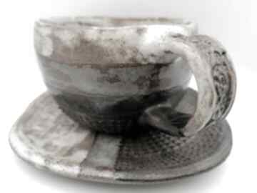 Komplet "etno" 4 ceramika eva art rękodzieło, filiżanka z gliny, do kawy, użytkowa, ręczna