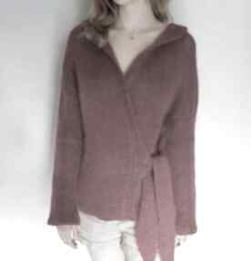 Kardigan red wine color swetry the wool art sweter - na drutach, ciepły ubrania
